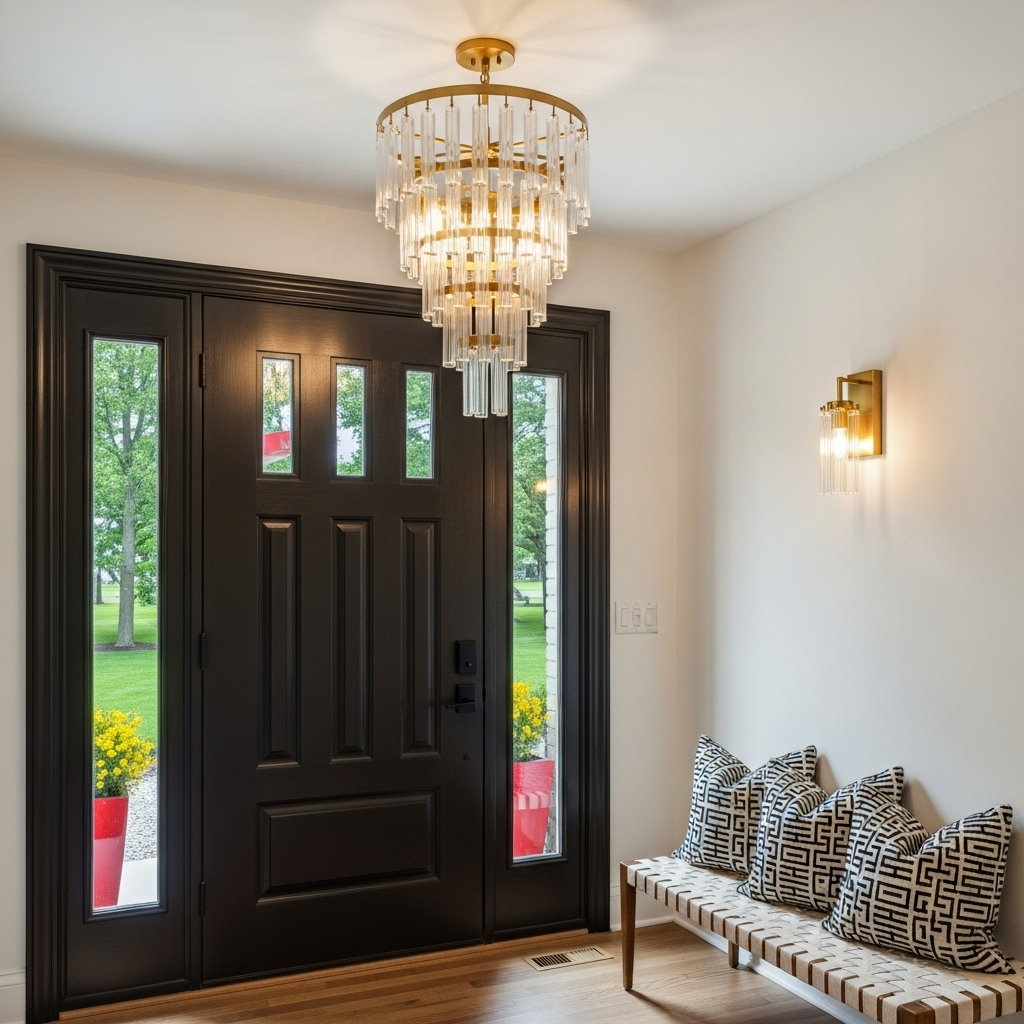 European and American light luxury crystal cascading ceiling lamp