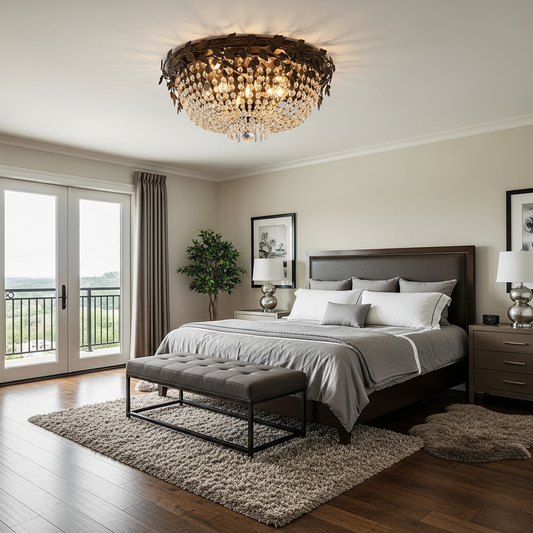 European and American retro dead leaf ceiling lamp