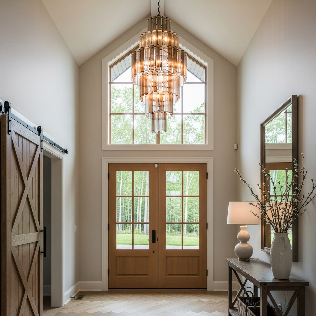 European and American light luxury crystal cascading ceiling lamp